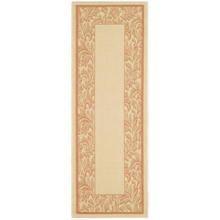 Safavieh 2 Ft. - 4 In. X 6 Ft. - 7 In. Runner- Indoor - Outdoor Courtyard Terracotta Natural Machine Made Rug CY2666-3201-27
